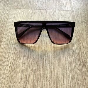 quay australia nightfall black pink fade oversized shield sunglasses eyewear NEW